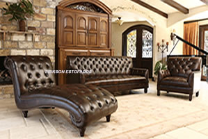 sofa e poltrona de couro