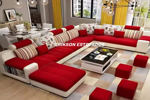 sofas vermelho bonito